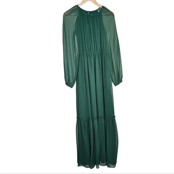 Gal Meets Glam Georgette Dress Maxi Holly Green Dress Size US 2 New With Tags
